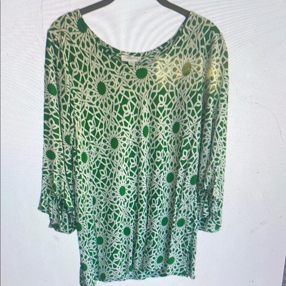 Green Floral Women's Blouse